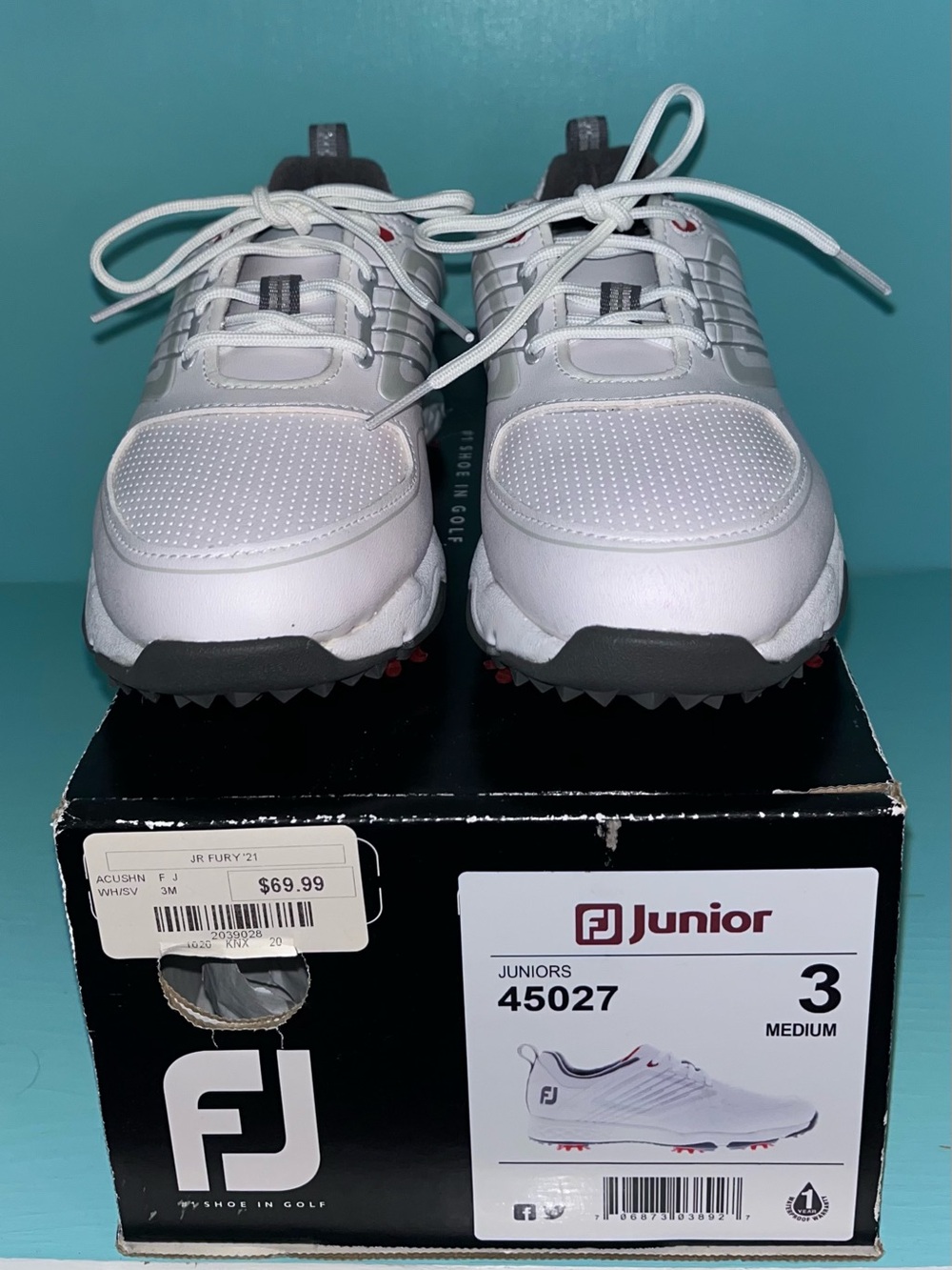 FootJoy Fury Junior Golf Shoes Size 3M - New in Box - Picture 2 of 8